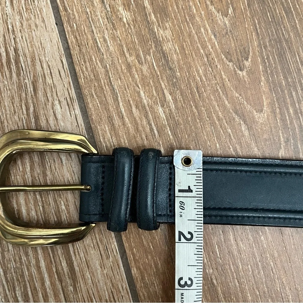 Vintage Brighton Blue Leather Belt Brass Buckle 1991